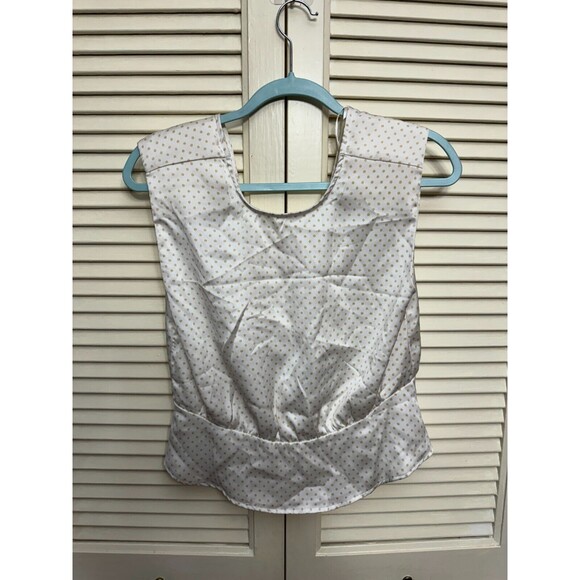 1.State Womens Bon Voyage Satin Polka Dot V-Back Blouse Top BHFO 3536 SIZE M - Picture 1 of 7